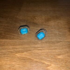 Hexagon Turquoise Stud Earrings